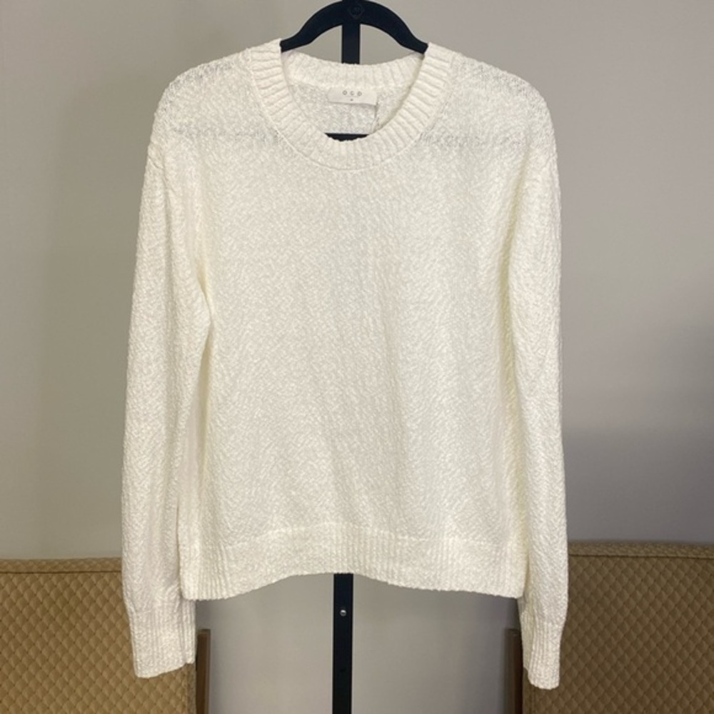 One Grey Day 100% Cotton Sweater In White